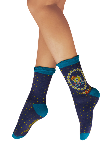 Powder Socks Letter R