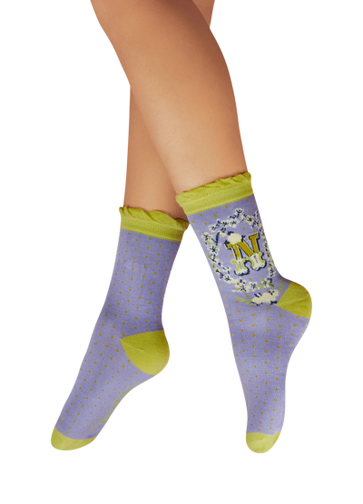 Powder Socks Letter N