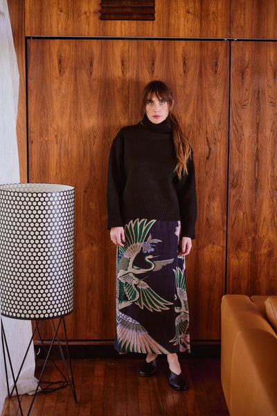 Crane Emerald A-line Maxi Skirt S/M