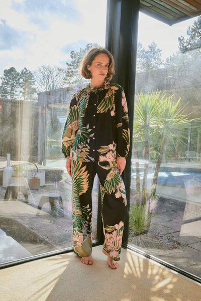 Crane Emerald Poplin Pyjama Set S/M