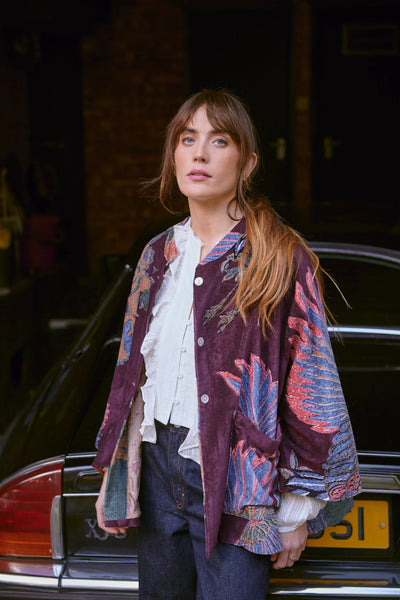 Crane Plum Velvet Jacket