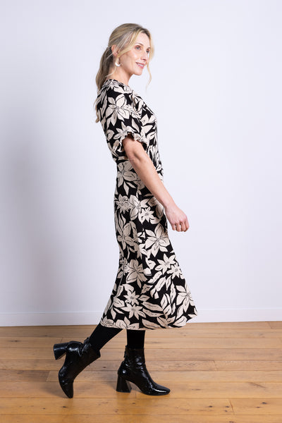 Puff Sleeve Dress Black