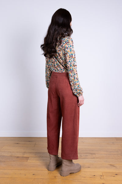 Cotton Chunky Cord Cropped Trouser Rust