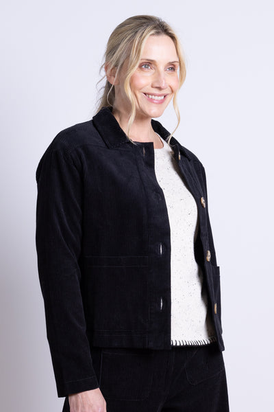 Cotton Chunky Cord Jacket Black