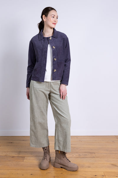 Cotton Chunky Cord Jacket Plum