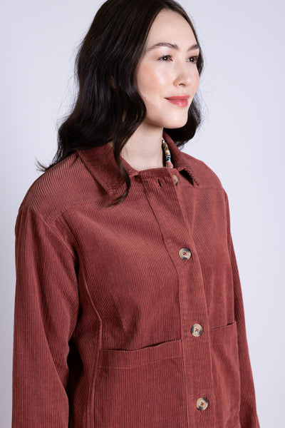 Cotton Chunky Cord Jacket Rust