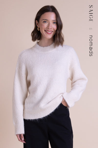 Recycled Crew Neck Jumper Ecru