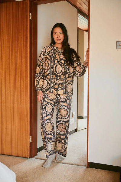 Susani Charcoal Poplin Pyjama Set S/M