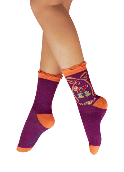 Powder Socks Letter K