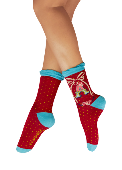 Powder Socks Letter A