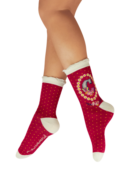 Powder Socks Letter C