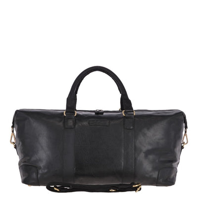 George Luxury Leather Holdall Black