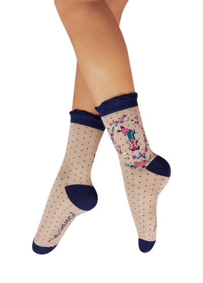Powder Socks Letter I