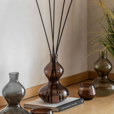 Rose Oud Large Brown Glass Reed Diffuser