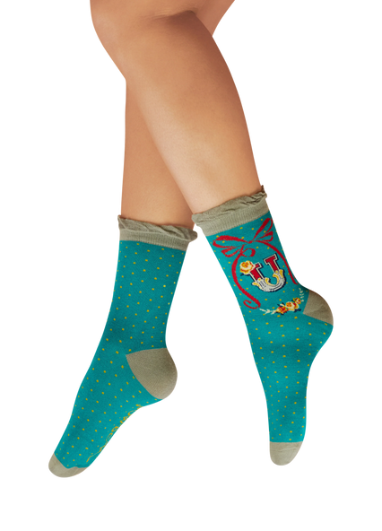 Powder Socks Letter U