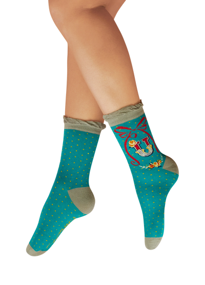 Powder Socks Letter U