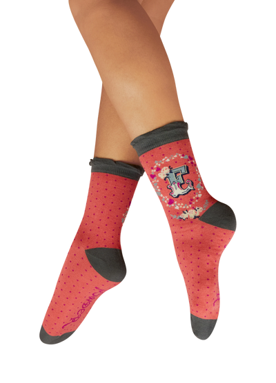 Powder Socks Letter E
