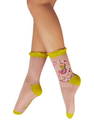 Powder Socks Letter J