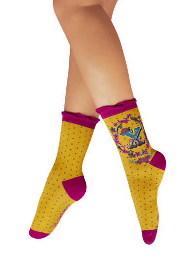 Powder Socks Letter X