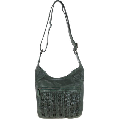 Drew Luxury Leather Handbag Green Small