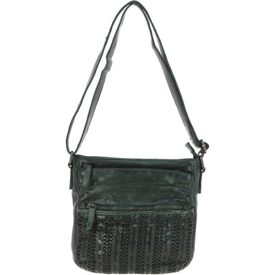 Drew Luxury Leather Handbag Green Medium