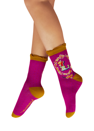Powder Socks Letter L