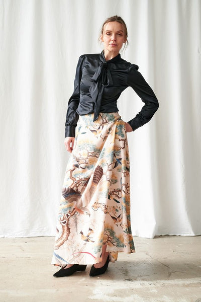 Hummingbird Nude A-line Maxi Skirt