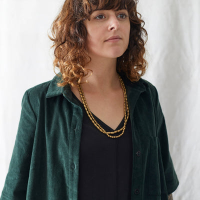 CHANDRA Brass Bead Jewellery: Small Drum / Necklace
