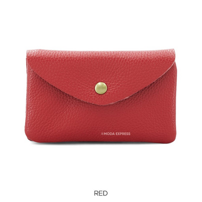 Large Leather Button Red