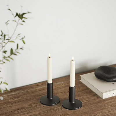 LED Dinner candle 2 pcs, Ø 2 x 15 cm Cream