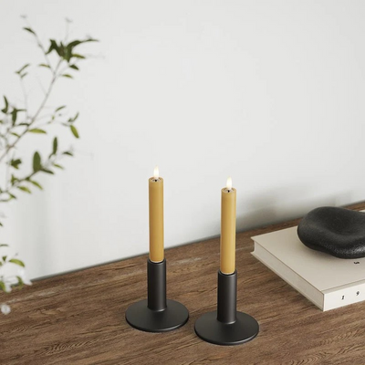 LED Dinner candle 2 pcs, Ø 2 x 15 cm Curry