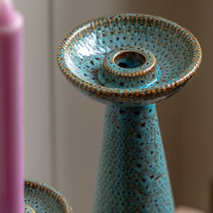 Portsea Candle Holders Teal Set of 2
