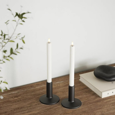 LED Dinner candle 2 pcs, Ø 2 x 24 cm White