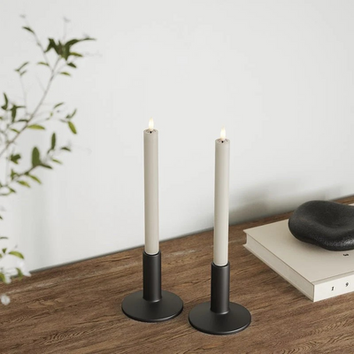 LED Dinner candle 2 pcs, Ø 2 x 24 cm Sand