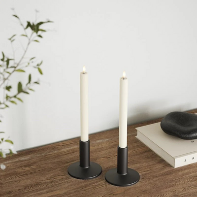 LED Dinner candle 2 pcs, Ø 2 x 24 cm Cream