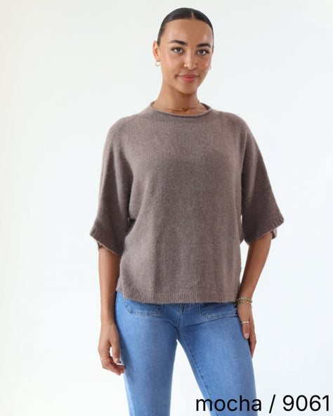 Baby Alpaca Drop Shoulder Jumper Mocha