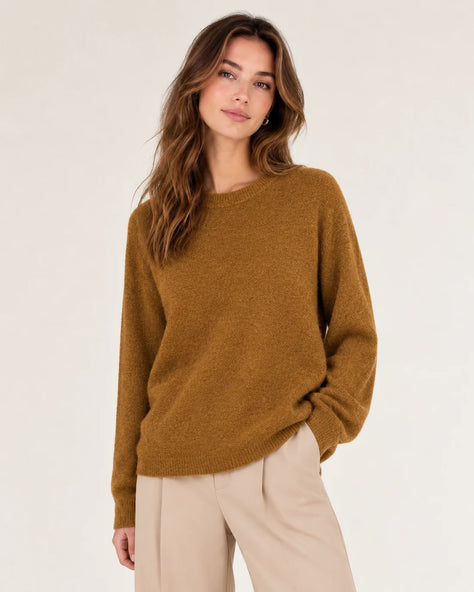 BABY ALPACA SCOOP NECK JUMPER CAMEL