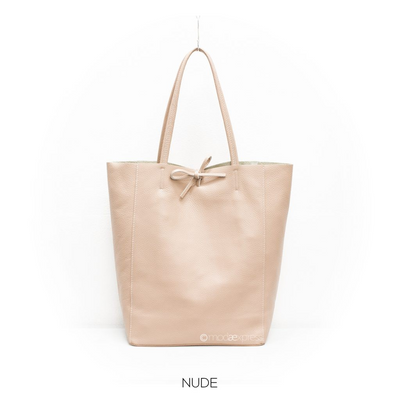 Plain Leather Shopper Nude