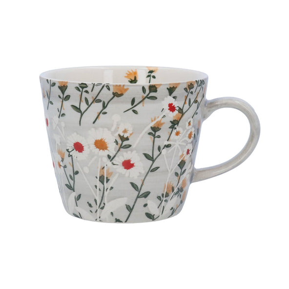 Light Grey Wild Daisy Stoneware Mug