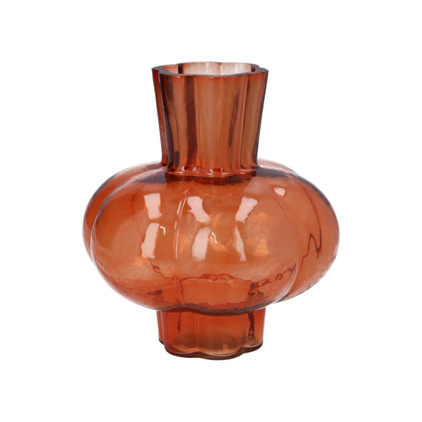 Orange Pumpkin Funnel Glass Vase 25cm