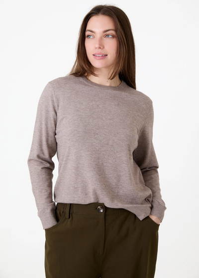 Cashmere Like Fitted V-Neck Jumper Mink