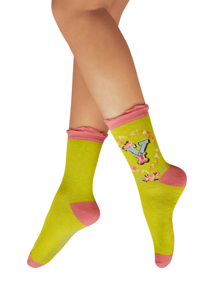Powder Socks Letter Y