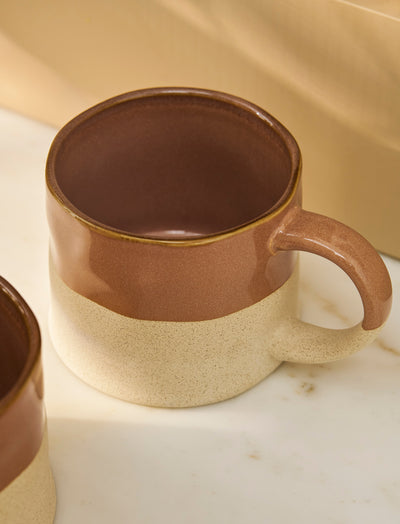 Bladon Half Glazed Mugs Terracotta