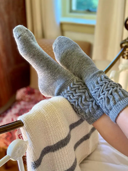 Rib Cushion Alpaca Socks Dove Medium