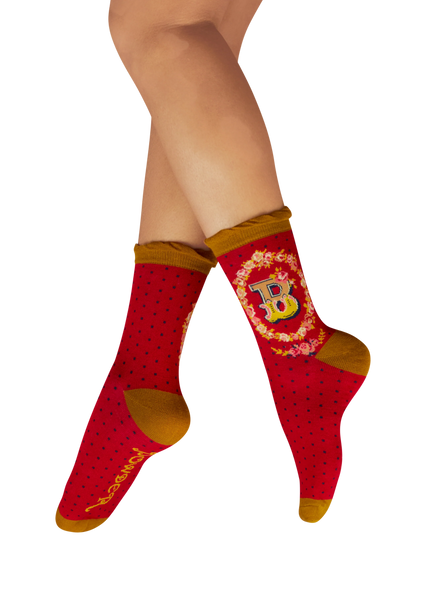 Powder Socks Letter B