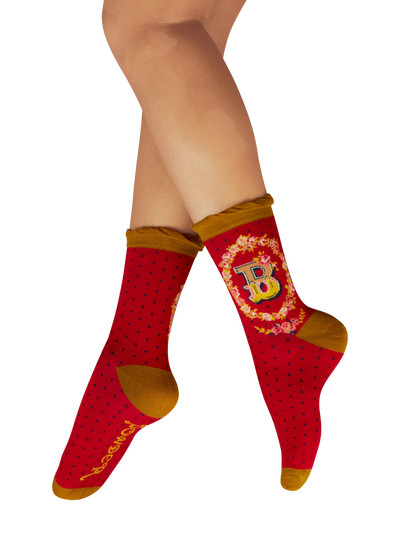 Powder Socks Letter B