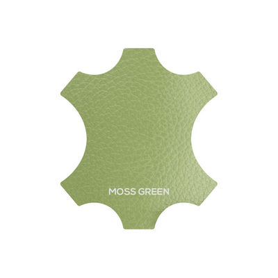 Large Leather Button Moss Green