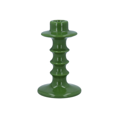 Green Hooped Ceramic Candlestick 14cm (Copy)