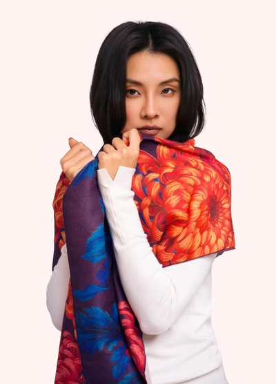 Chrystanthemum Lux Print Scarf