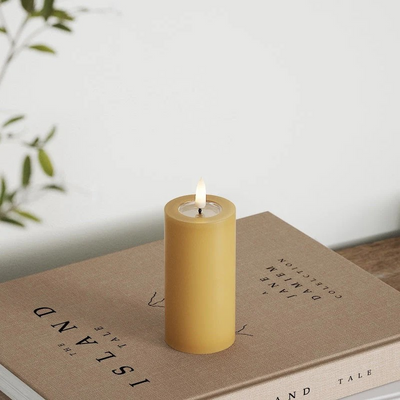 LED Pillar candle Ø 5 x 10 cm Curry